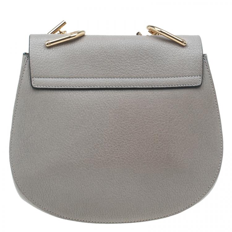 Pre Owned Chloe Grey Leather Medium Drew Shoulder Bag