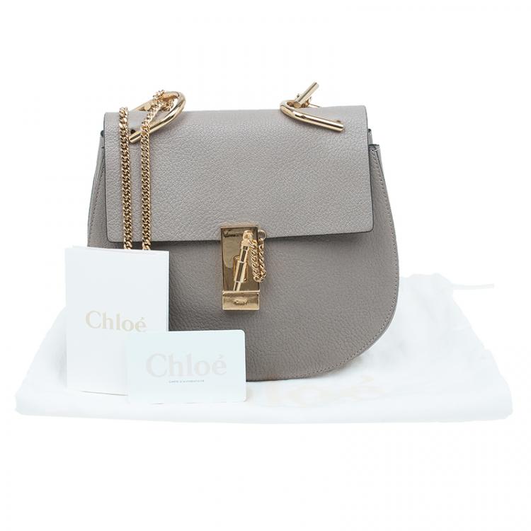 Pre Owned Chloe Grey Leather Medium Drew Shoulder Bag