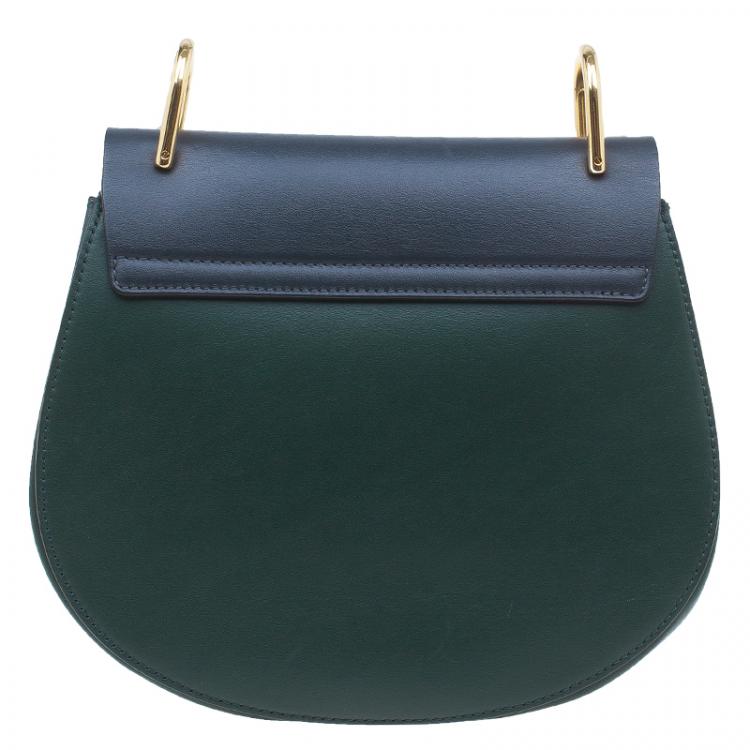 Pre Owned Chloe Merino Blue Leather and Suede  Medium Drew Shoulder Bag