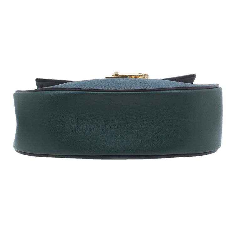 Pre Owned Chloe Merino Blue Leather and Suede  Medium Drew Shoulder Bag