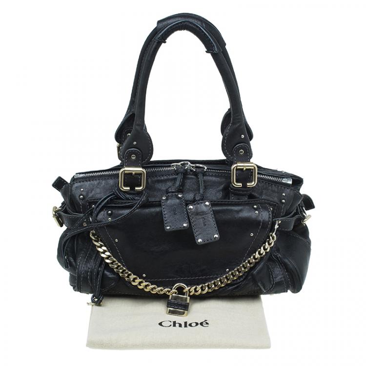 Pre Owned Chloe Black Leather Paddington Capsule Satchel