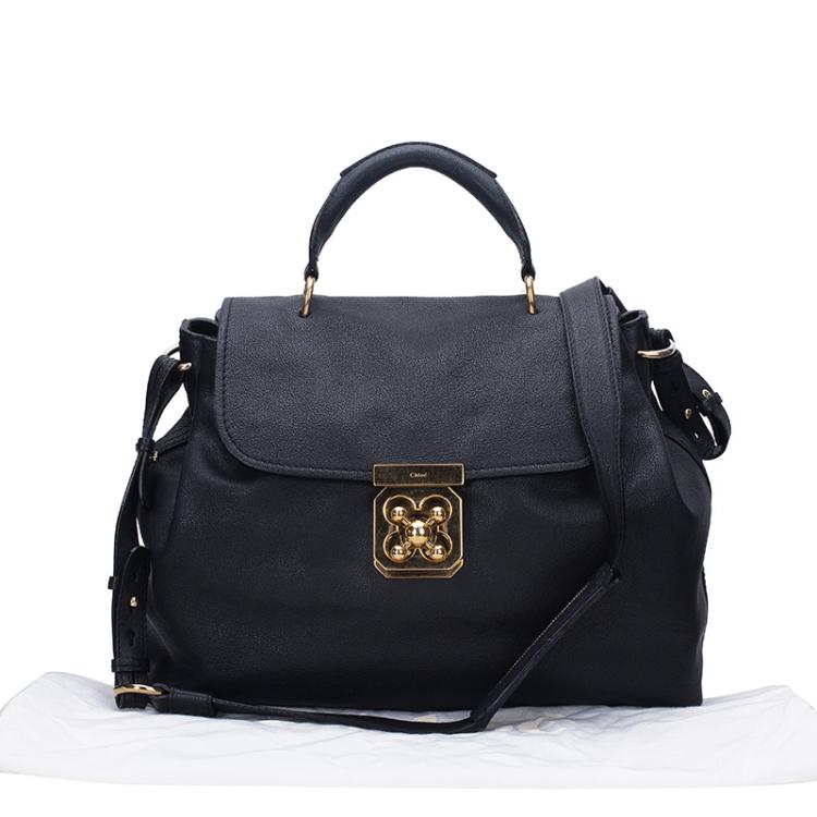 Pre Owned Chloe Black Leather Elsie Shoulder Bag