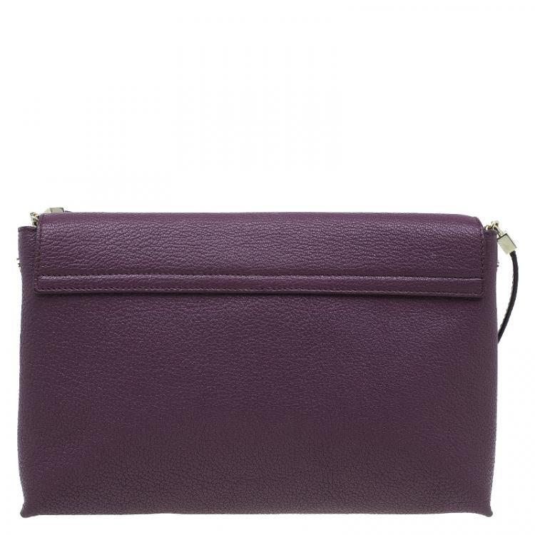Pre Owned Chloe Burgundy Leather Cassie Crossbody Bag
