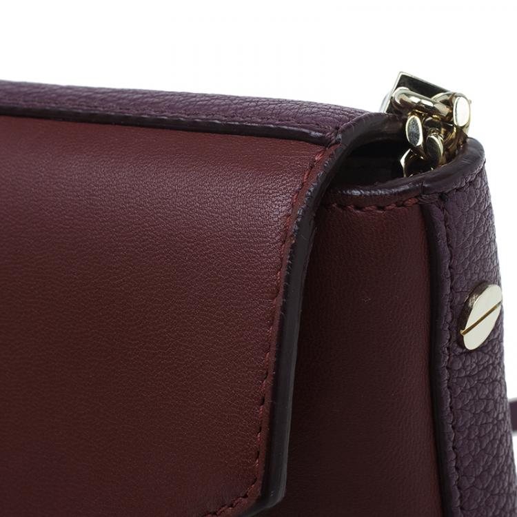 Pre Owned Chloe Burgundy Leather Cassie Crossbody Bag