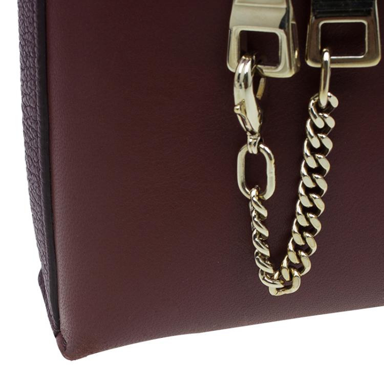 Pre Owned Chloe Burgundy Leather Cassie Crossbody Bag