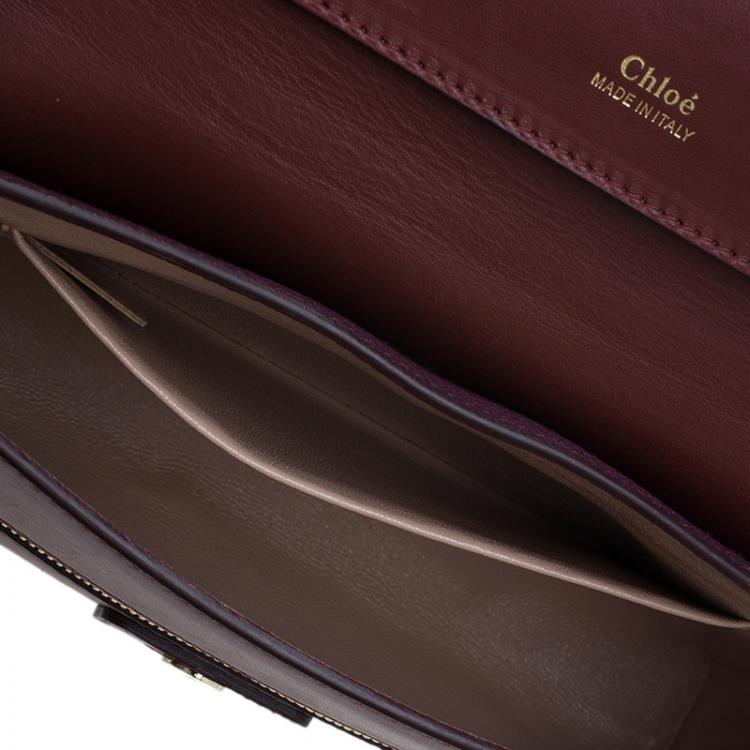 Pre Owned Chloe Burgundy Leather Cassie Crossbody Bag