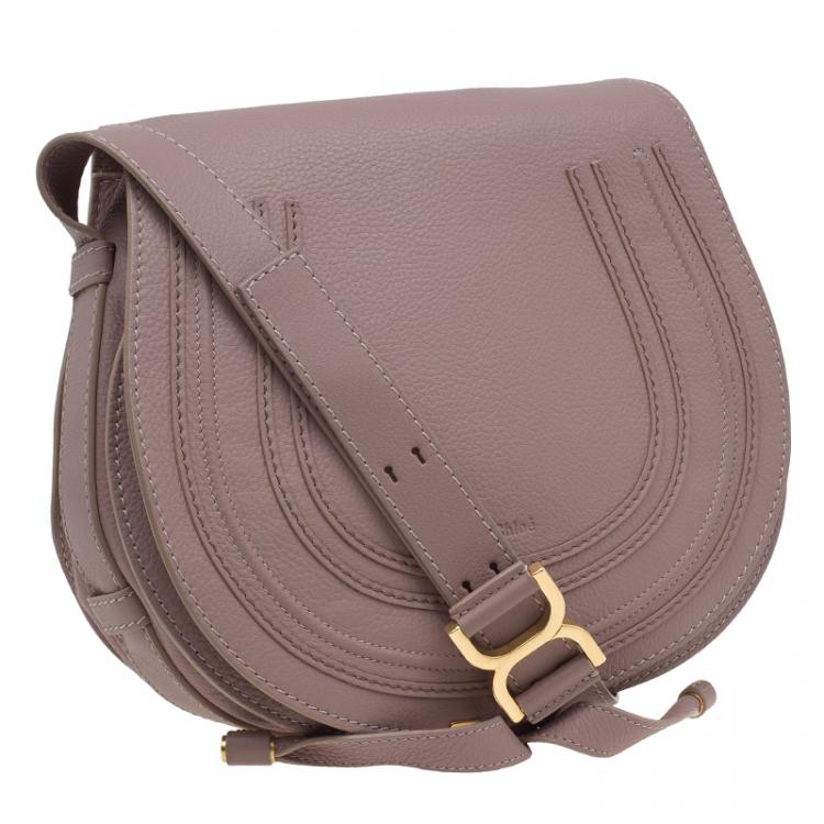 Pre Owned Chloe Pink Pebbled Leather Medium Marcie Crossbody Bag
