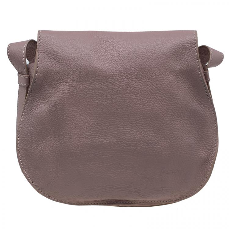 Pre Owned Chloe Pink Pebbled Leather Medium Marcie Crossbody Bag