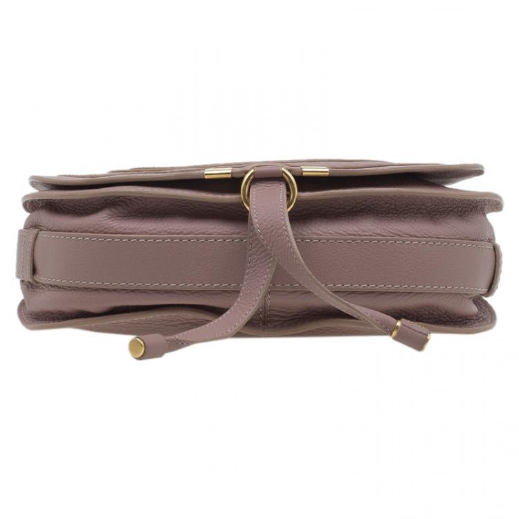 Pre Owned Chloe Pink Pebbled Leather Medium Marcie Crossbody Bag