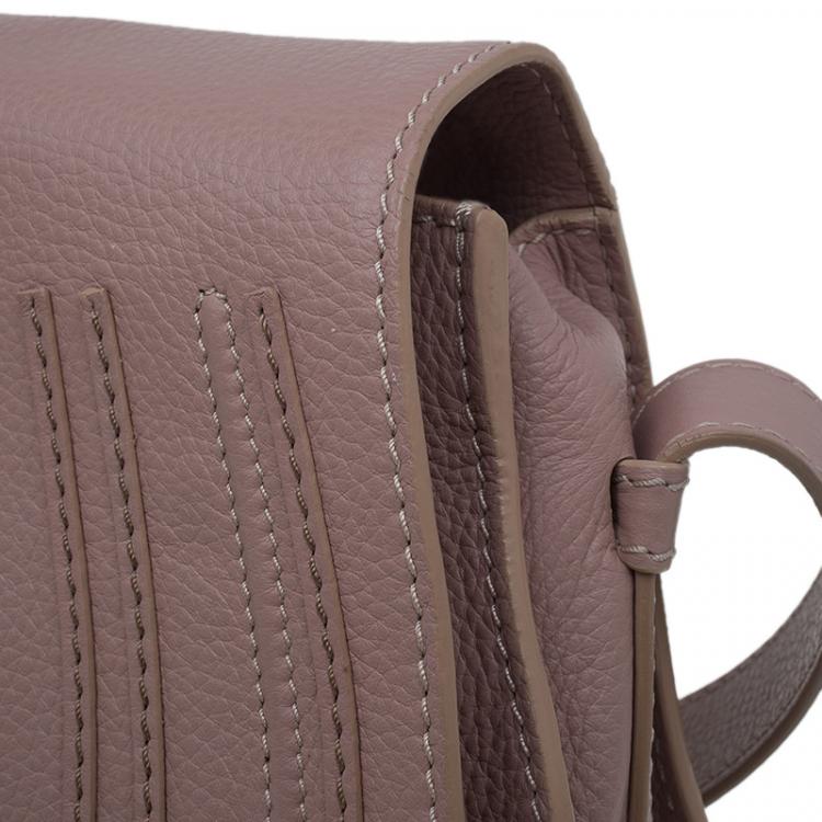 Pre Owned Chloe Pink Pebbled Leather Medium Marcie Crossbody Bag