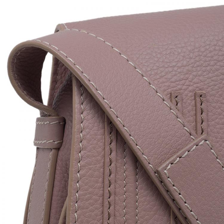 Pre Owned Chloe Pink Pebbled Leather Medium Marcie Crossbody Bag