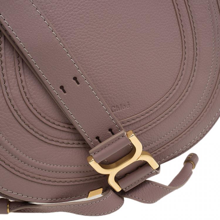 Pre Owned Chloe Pink Pebbled Leather Medium Marcie Crossbody Bag