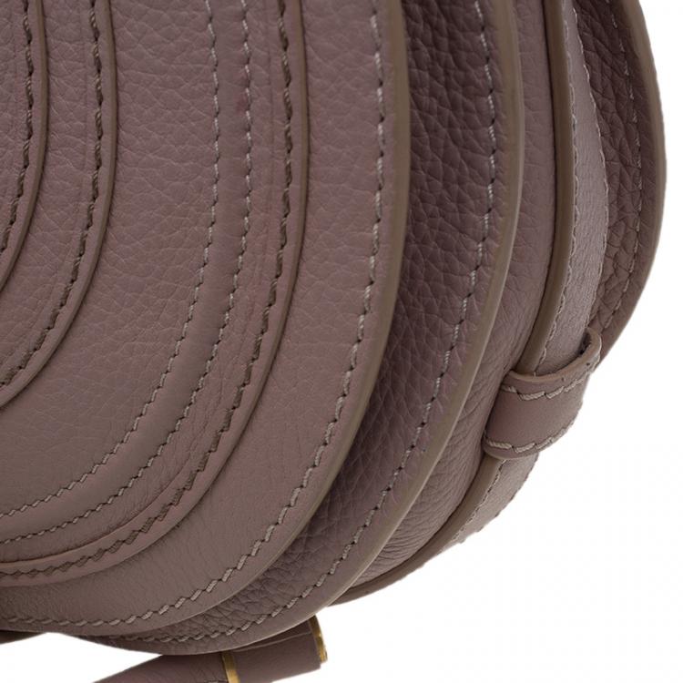 Pre Owned Chloe Pink Pebbled Leather Medium Marcie Crossbody Bag