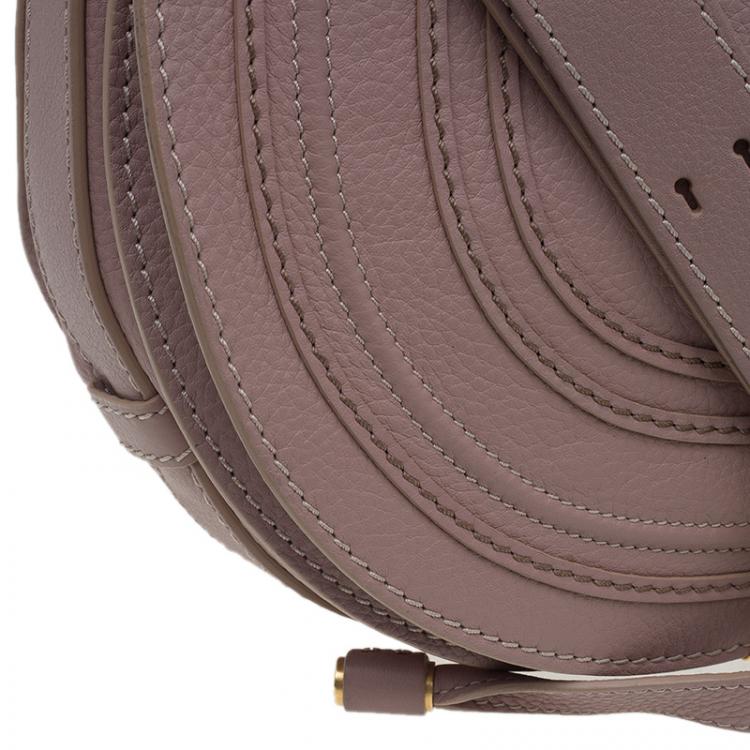 Pre Owned Chloe Pink Pebbled Leather Medium Marcie Crossbody Bag