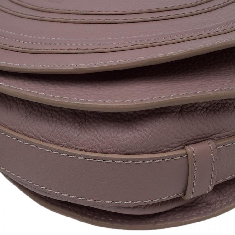 Pre Owned Chloe Pink Pebbled Leather Medium Marcie Crossbody Bag