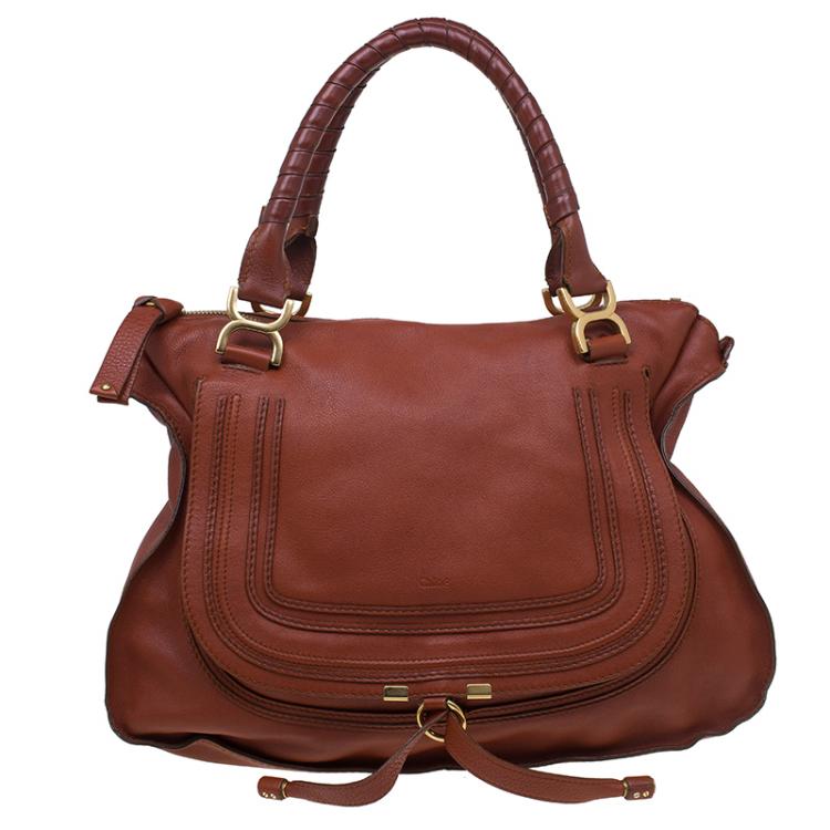 Pre Owned Chloe Brown Leather Large Marcie Satchel