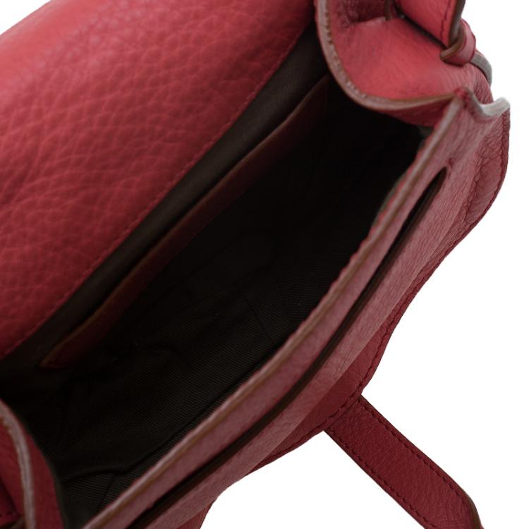 Pre Owned Chloe Peach Leather Mini Marcie Crossbody Bag