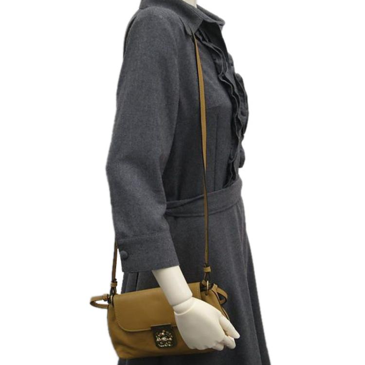 Pre Owned Chloe Mustard Pebbled Leather Elsie Shoulder Bag
