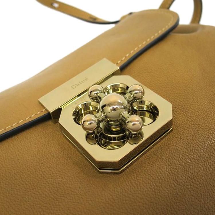 Pre Owned Chloe Mustard Pebbled Leather Elsie Shoulder Bag