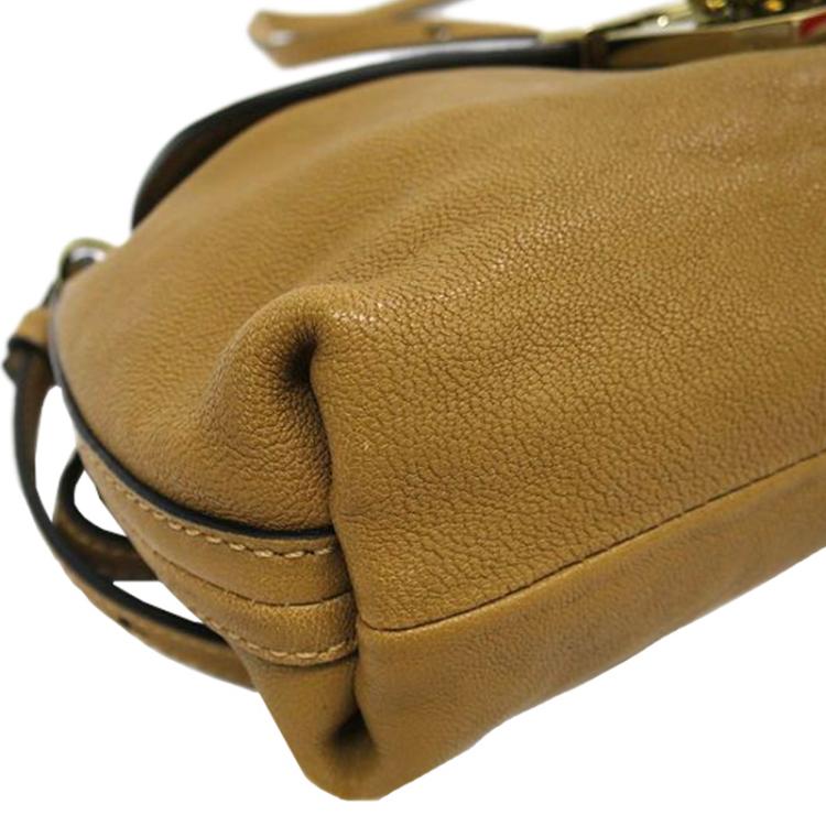Pre Owned Chloe Mustard Pebbled Leather Elsie Shoulder Bag