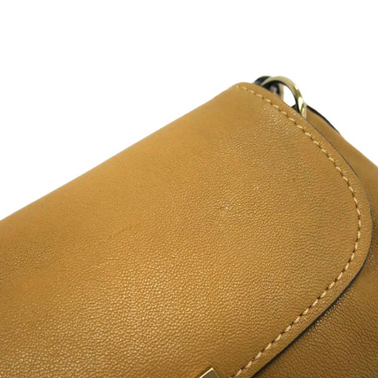 Pre Owned Chloe Mustard Pebbled Leather Elsie Shoulder Bag