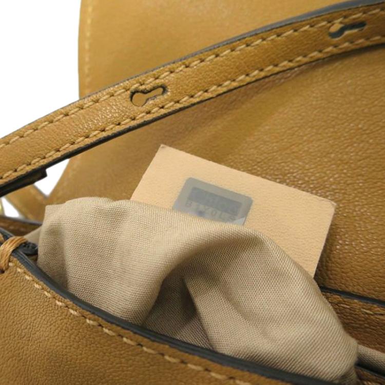 Pre Owned Chloe Mustard Pebbled Leather Elsie Shoulder Bag