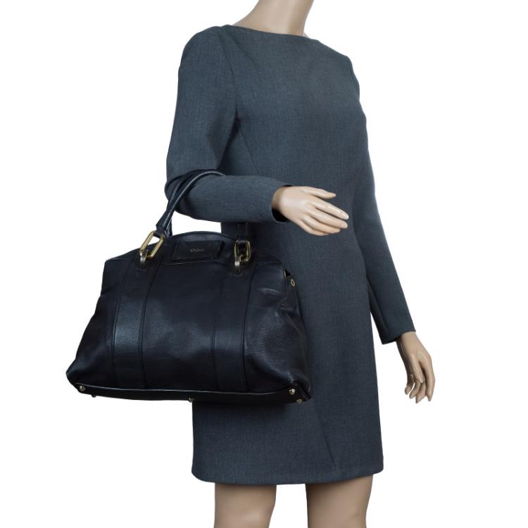 مملوكة مسبقًا Chloe Black leather Dome Satchel