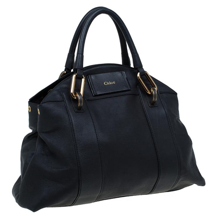 مملوكة مسبقًا Chloe Black leather Dome Satchel