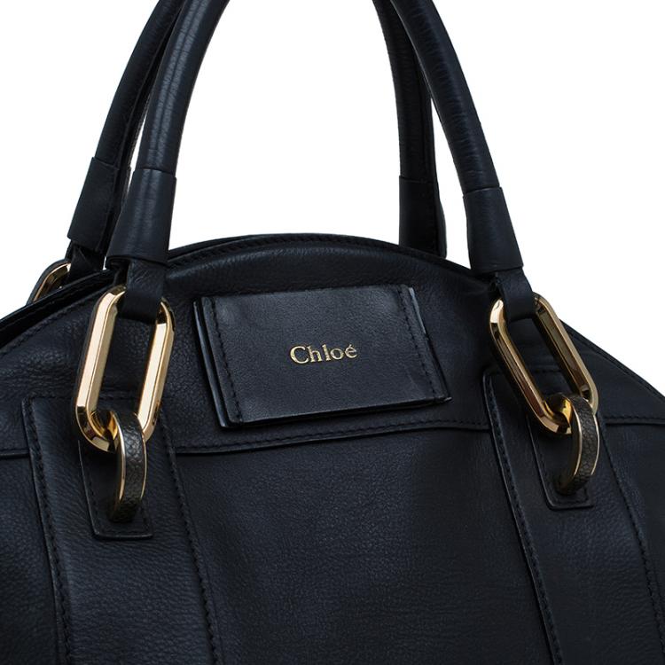 مملوكة مسبقًا Chloe Black leather Dome Satchel