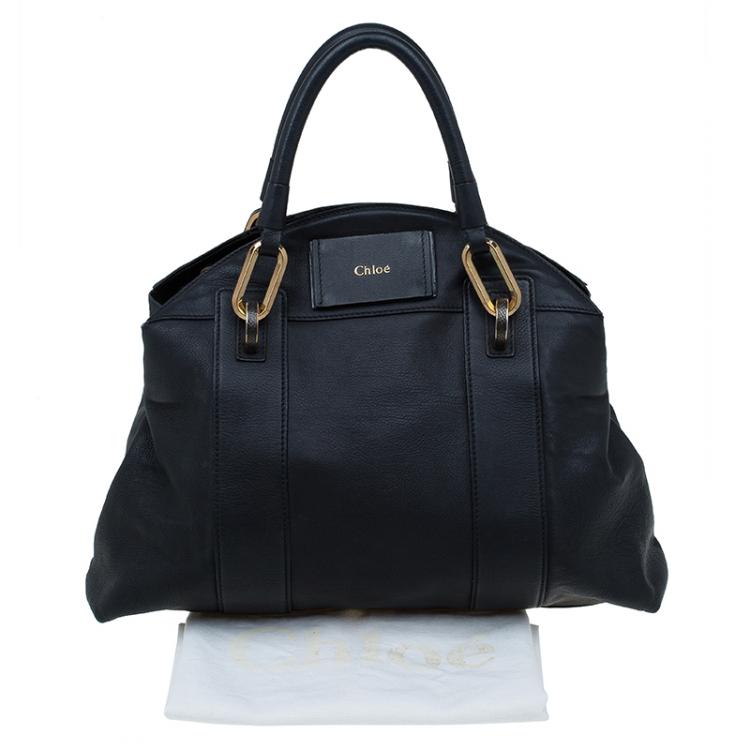 مملوكة مسبقًا Chloe Black leather Dome Satchel