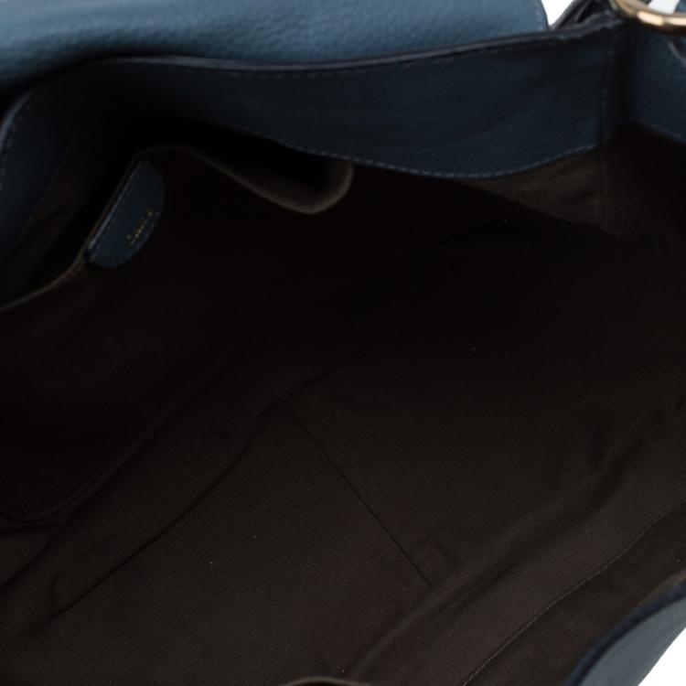 Pre Owned Chloe Dark Grey Leather Elsie Hobo