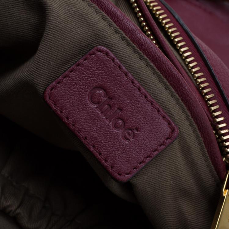 مملوكة مسبقًا Chloe Burgundy Leather Medium Marcie Animation Shoulder Bag