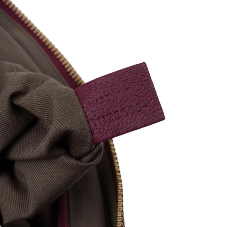 مملوكة مسبقًا Chloe Burgundy Leather Medium Marcie Animation Shoulder Bag
