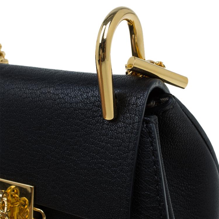 Pre Owned Chloe Black Leather Nano Drew Shoulder Bag