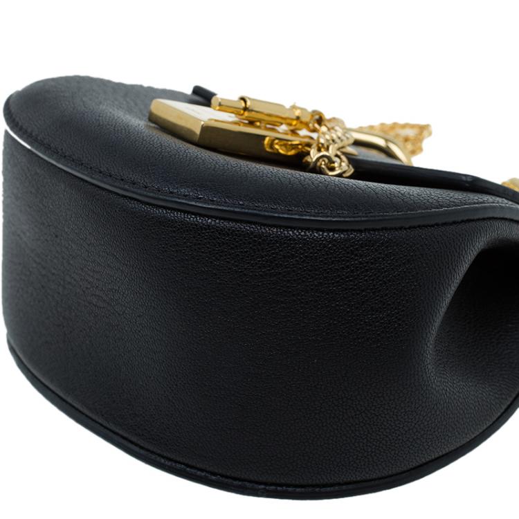 Pre Owned Chloe Black Leather Nano Drew Shoulder Bag