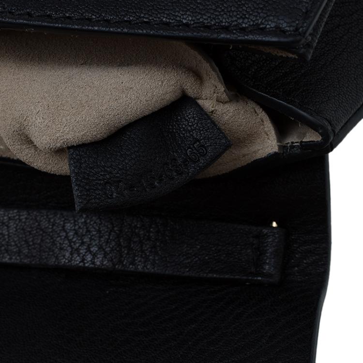 Pre Owned Chloe Black Leather Nano Drew Shoulder Bag