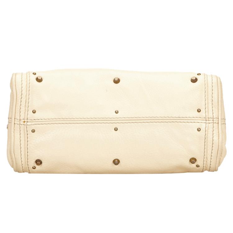 Pre Owned Chloe White Leather Mini Paddington Satchel