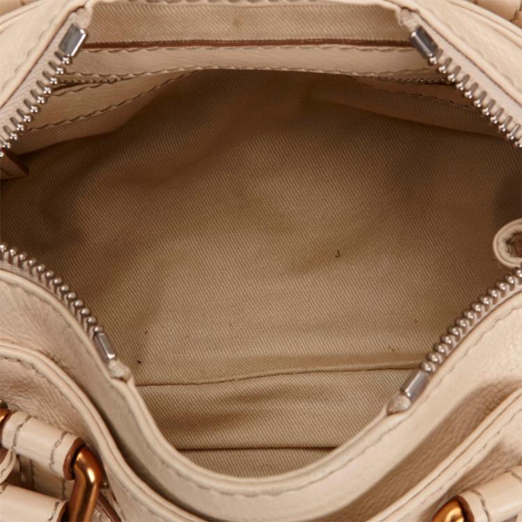 Pre Owned Chloe White Leather Mini Paddington Satchel