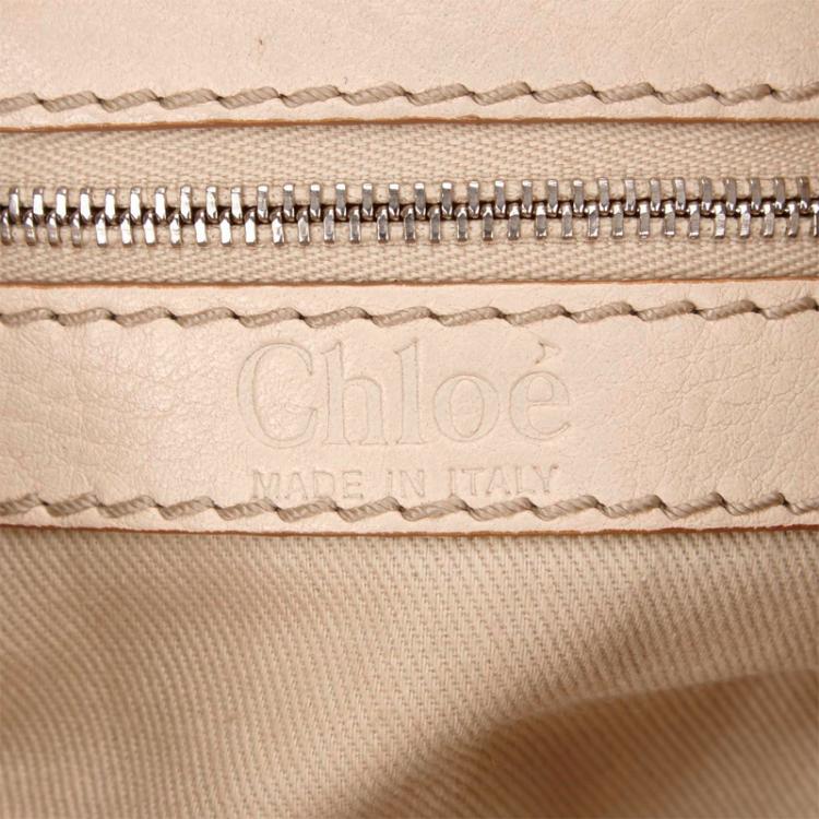Pre Owned Chloe White Leather Mini Paddington Satchel