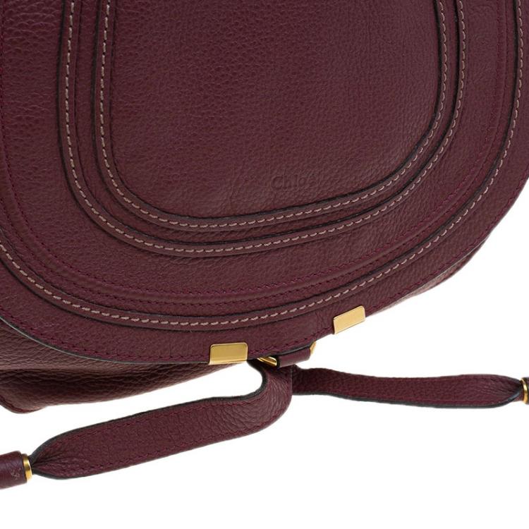 Pre Owned Chloe Burgundy Leather Medium Marcie Hobo