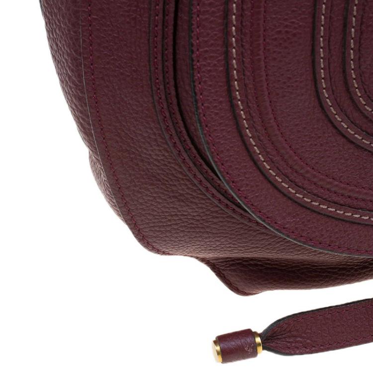 Pre Owned Chloe Burgundy Leather Medium Marcie Hobo