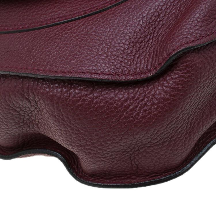 Pre Owned Chloe Burgundy Leather Medium Marcie Hobo