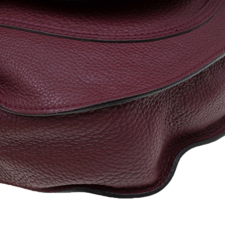Pre Owned Chloe Burgundy Leather Medium Marcie Hobo