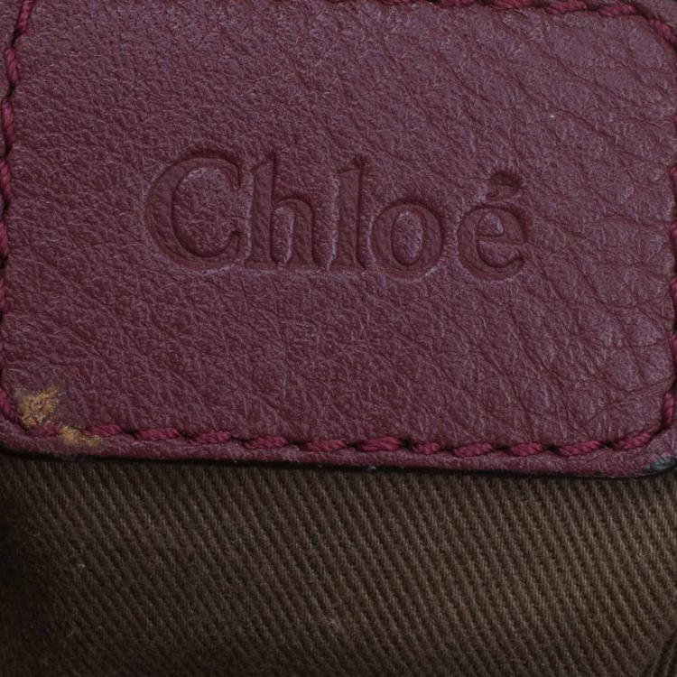 Pre Owned Chloe Burgundy Leather Medium Marcie Hobo
