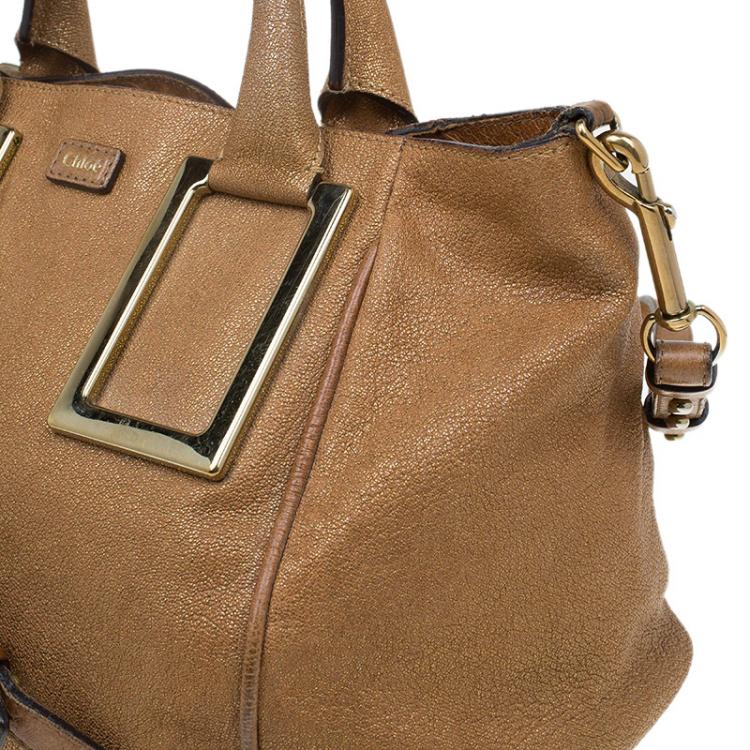 Pre Owned Chloe Metallic Brown Leather Medium Ethel Satchel