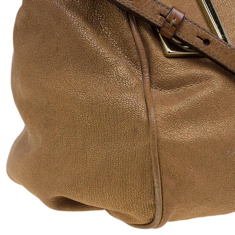 Pre Owned Chloe Metallic Brown Leather Medium Ethel Satchel