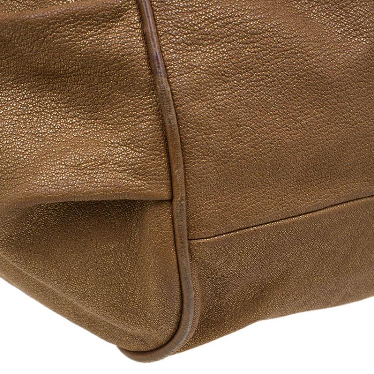 Pre Owned Chloe Metallic Brown Leather Medium Ethel Satchel