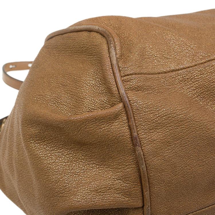 Pre Owned Chloe Metallic Brown Leather Medium Ethel Satchel