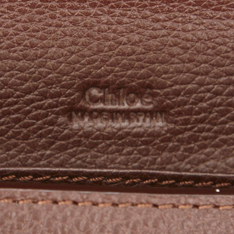 Pre Owned Chloe Brown Leather Paraty Continental Wallet