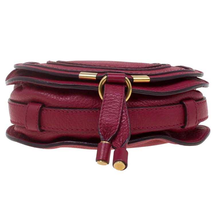 Pre Owned Chloe Red Leather Mini Marcie Crossbody Bag